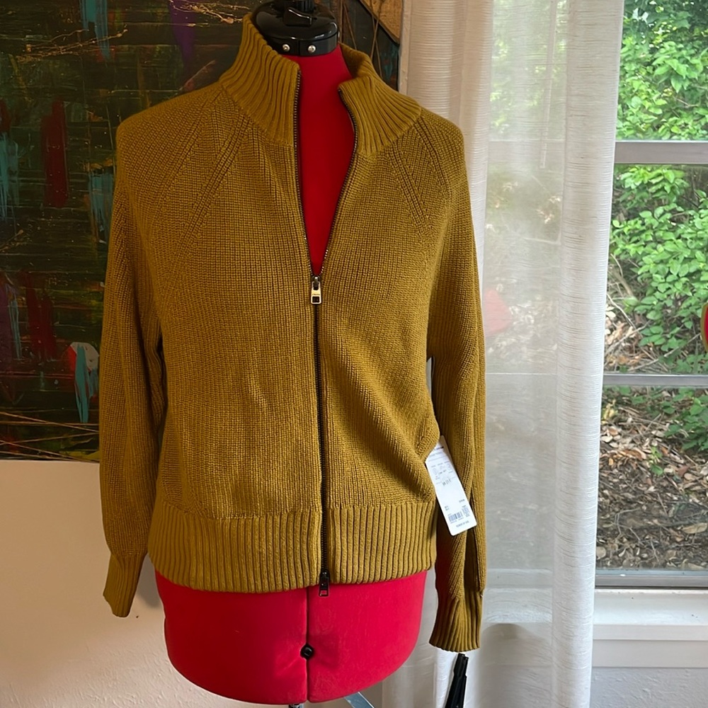 Athleta mustard zip up sweater